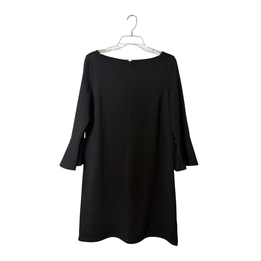 Gap Dark Academia Black Bell Sleeve Dress Boatneck Mini whimsigoth Career Size M